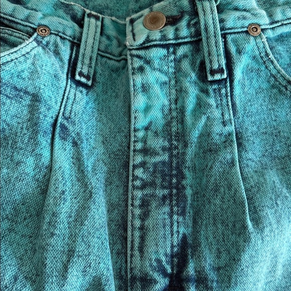 80’s Vintage Wrangler Acid Wash High Rise Jeans - Turquoise - Picture 6 of 7
